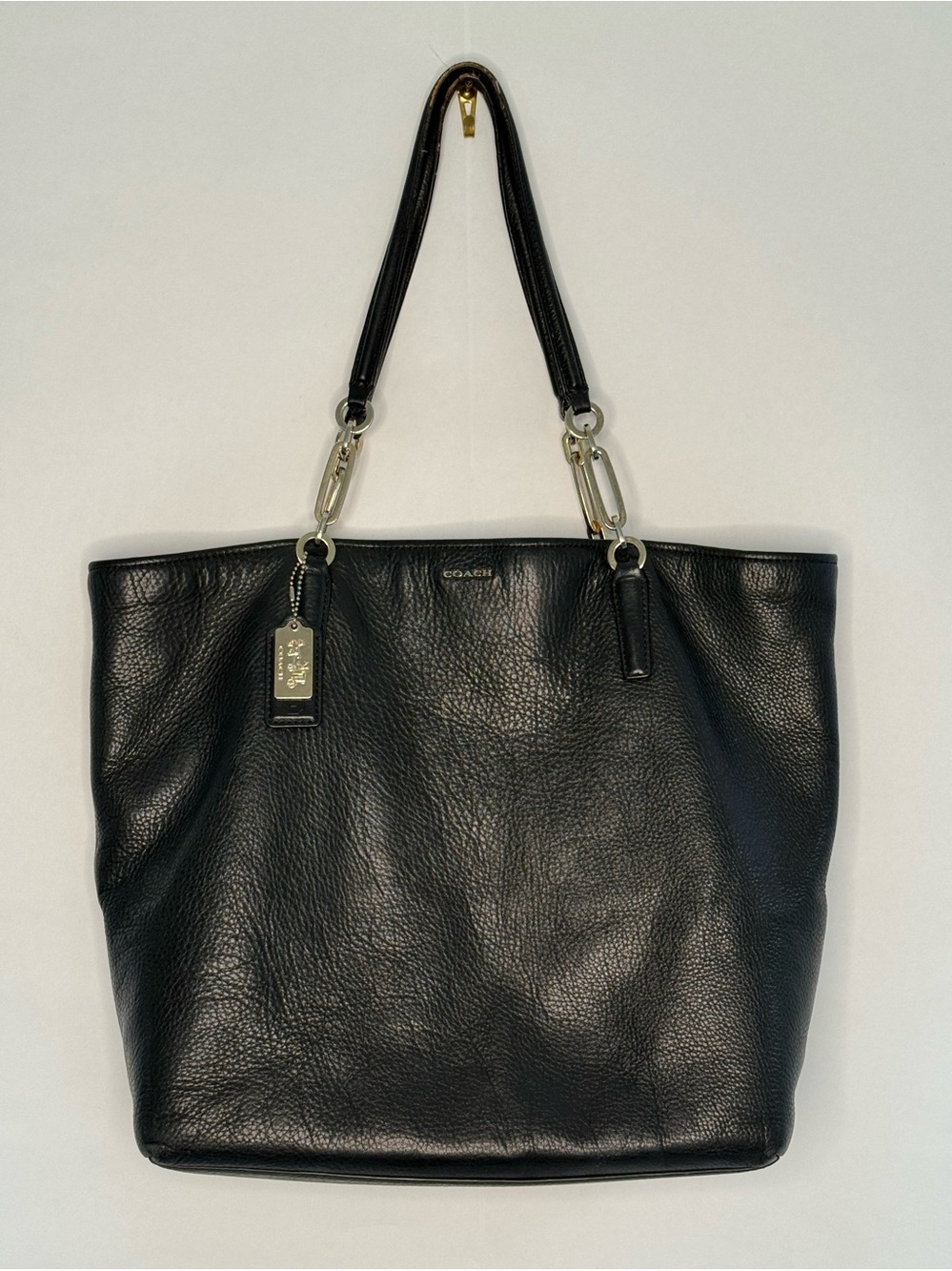 Coach Black Pebbled Leather Shoulder Tote
